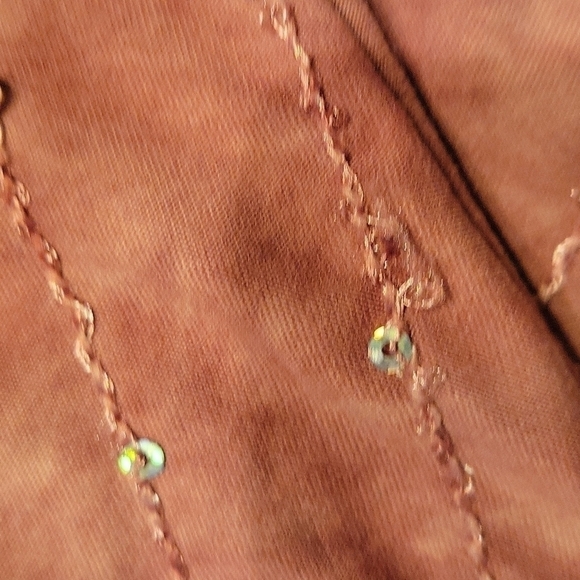3/$30 SHANNON FORD Dusty Pink Embroidered Beaded Sequin Batik Tunic - Picture 11 of 13